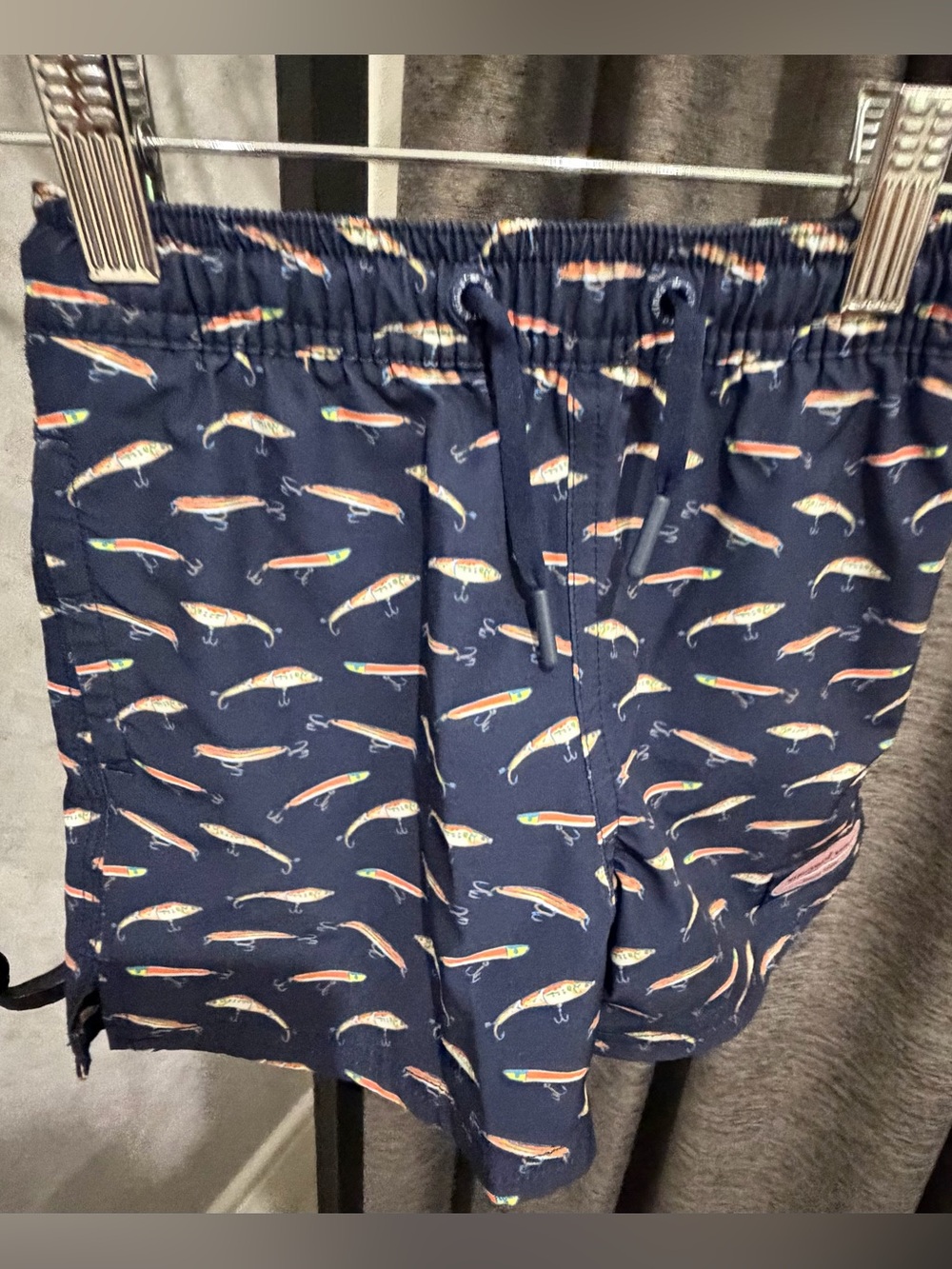 Vineyard vines Navy Fishing Lure Print Swim Trunks size 4T